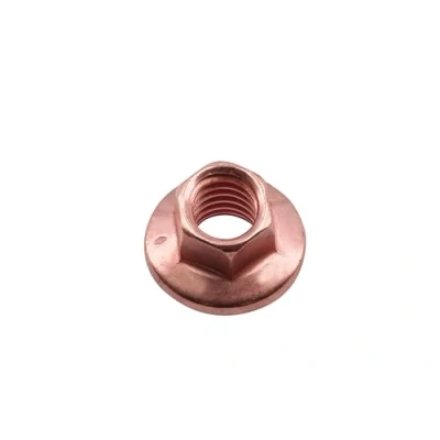 Image of Connect 30742 Copper Flashed Nut Flanged &amp; Self Locking M8 x 1.25 10mm Hex 5pc, Brown