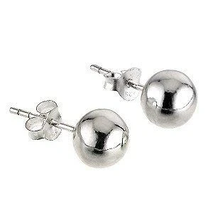 Image of Mytoptrendz® Plain Sterling Silver Ball Stud Earrings (8mm)