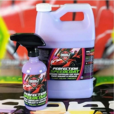 Image of Pearl Nano Speedcoat **NO ADDED DYE** Amazing Shine, CERAMIC Spray Coating Waterless Car Wash Hydrophobic Top Coat Polish Polymer Paint Sealant Protection (4 Litres + Empty Bottle)