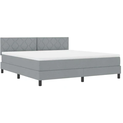 Image of Box Spring Bed with Mattress Light Grey 180x200 cm Fabric Vidaxl