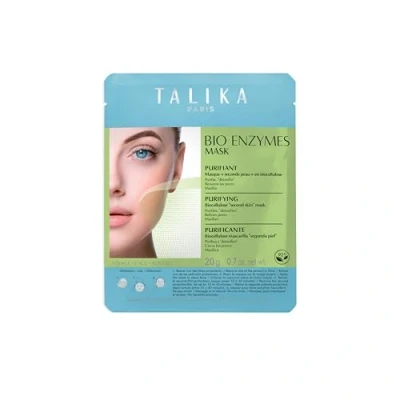Image of Talika Bio Enzymes Mask Purifying Face Biocellulose Sheet for Dilated Pores, Redness, Oily or Imperfection Skin Second Effect Beauty