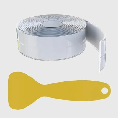 Image of HNNHOME 38mm x 3.2m Self Adhesive Clear Bath Sealant Strip, Waterproof Sealing Tape Caulk Strip for Kitchen, Bathroom, Wall Corner, and Sink (1)