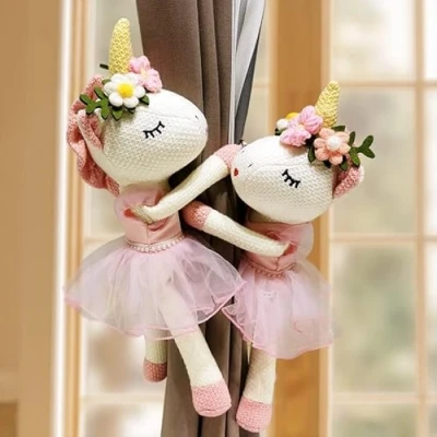 Image of 2Pcs Curtains Tieback Cartoon Animal Curtain Straps Buckle Hook for Kids Child Nursery Room Window Decorations (N)