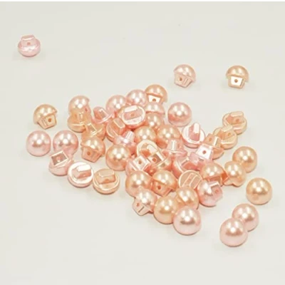 Image of 10mm Buttons Round Domed Sewing Pearl 50pk (Rose Gold)