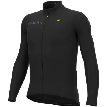 Image of Alé Cycling Men&#039;s Solid Fondo 2.0 Long Sleeve Jersey, Black, M