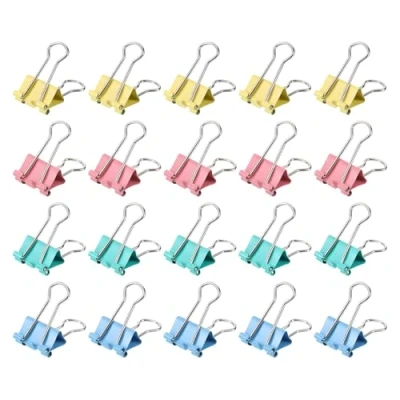 Image of M&amp;G Binder Clips 19mm/0.76 Inch, 40 Pcs Small Paper Clip Bag Pocket Office Supplies for Organizing Documents and Papers, Mix Colors
