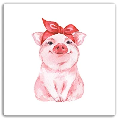 Image of 2 x 10cm Cute Pink Piglet Vinyl Stickers Pig Farm Animal Sticker Laptop #17661 (10cm Wide)