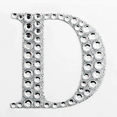 Image of 5cm Diamante Self Adhesive Glitter Sticker Letter D