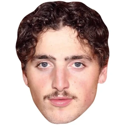 Image of Benson Boone (Moustache) Celebrity Mask, Flat Card Face, Fancy Dress Mask