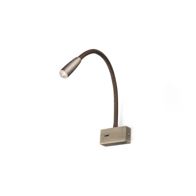 Image of Lead Led Leather / Bronze Reading Light 3W 3000K