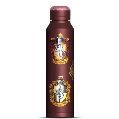 Image of Pyramid International Harry Potter (Colourful Crest) Slim Metal Drinks Bottle, High Quality Hydration Solution, 19 fl oz / 560ml, One Size