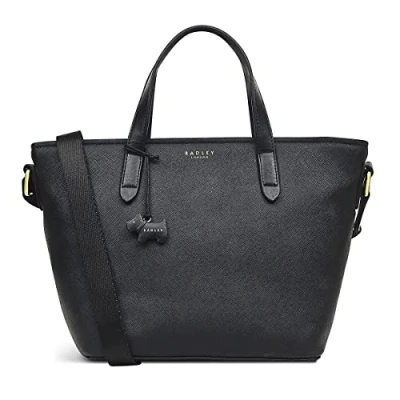 Image of RADLEY London Essex Lane Ziptop Multiway Handbag for Women, Made from Water based Textured Saffiano PU, with Grab Handles &amp; Cross body Strap, Zip Fastening Fabric Lining