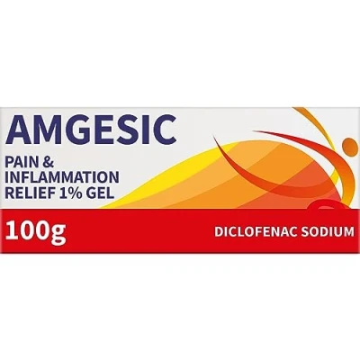 Image of Amgesic Pain Relief 1% Gel 100g Diclofenac Anti Inflammatory for Back Relief, Muscle Aches, Stiff Joints and Swelling