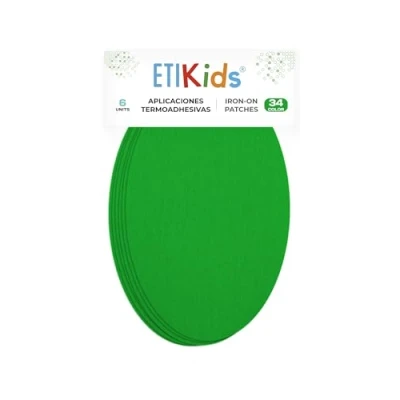 Image of Haberdashery Online 6 Iron On Knee Pads Elbows for Clothes Protection &amp; Repair, Suitable Trousers, Jackets, Sweaters, Shirts, 16cm x 10cm, M, 34. Emerald