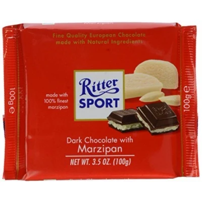 Image of Ritter Sport Dark Chocolate with Marzipan 3.5 oz by
