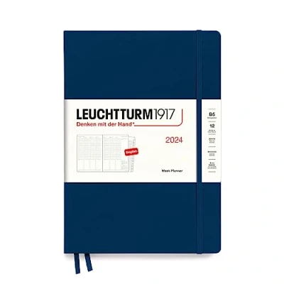 Image of LEUCHTTURM1917 367848 Week Planner Composition (B5) 2024, with booklet, Navy, English