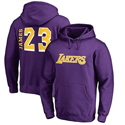 Image of Hoodies Unisex Long Sleeve Basketball Clothing Lakers Pullover Men NBA Casual Purple ,M