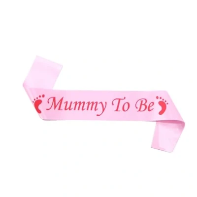 Image of HRLORK Mummy to Be Sash Baby Shower Satin for Mum Party Decoration Supplies Women Gifts（Pink）