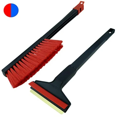 Image of Murska Car Ice Scraper Set Long Windscreen Brass + Snow Brush with Broom Winter Finland (Random Colour L&amp;P A055 A059)