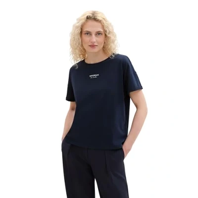 Image of TOM TAILOR Women&#039;s 1042724 T Shirt, 10360 Real Navy Blue, M