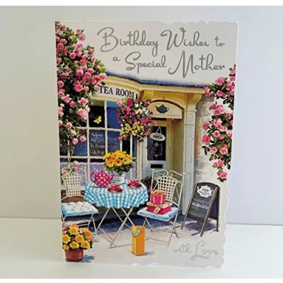 Image of Jonny Javelin Special Mother Birthday Wishes Card Tea Room