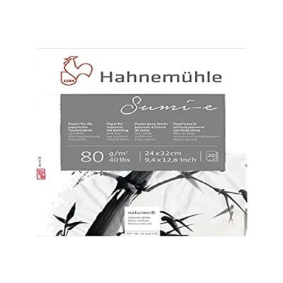 Image of Hahnemuhle Sumi e 80gsm Paper 24 x 32cm, White,10 628 370
