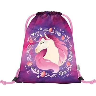 Image of Baagl Gym Bag for Girls, Shoe Bag, School and Nursery Sports (Horse)