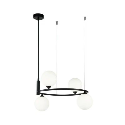Image of Ring Ceiling Pendant Lamp Black, 4 Light, G9