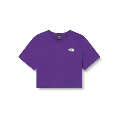 Image of The North Face Cropped Simple DOME TEE Print Tshirt, Women&#039;s, Size: Large, Peak purple