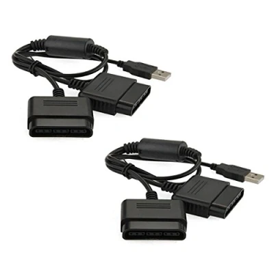 Image of Kabalo PS2 to PS3 Adapter PC USB Gamepad Controller Converter Dual Playstation 2 Cable Lead Set of