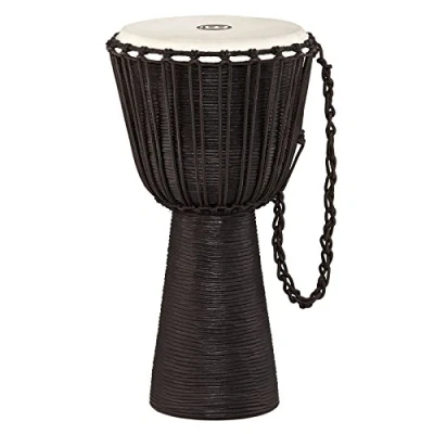 Image of Meinl Percussion Rope River Djembe Very Large Handdrum With Goat Head Diameter 13 Inches Mahogany, Black (HDJ3 XL)