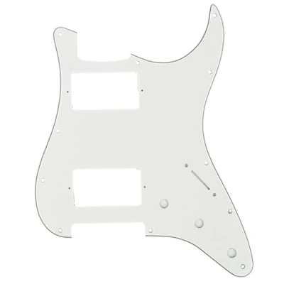 Image of Musiclily Pro 11 Hole Guitar Strat Pickguard HH for American/Mexican Fender Standard Stratocaster Modern Style, 3Ply Parchment