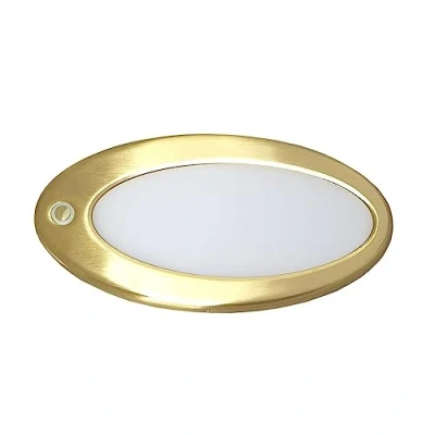 Image of Marvix LED Ceiling Light 12V 24V Dimmable 6W Touch Switch 3000k Warm White Gold Finish Interior RV Panel Lamp For Campervan, Caravan, Motorhome &amp; Boat Lighting
