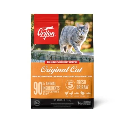 Image of ORIJEN Dry Cat Food, Grain Free, Premium Fresh and Raw Animal Ingredients 1.8 kg