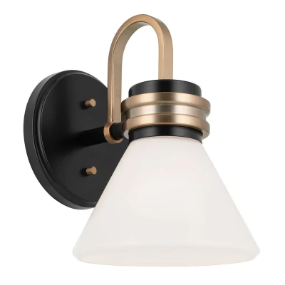 Image of Kichler Farum Bathroom Wall Lamp Classic Black, Champagne Bronze 3000K IP44 1x G9