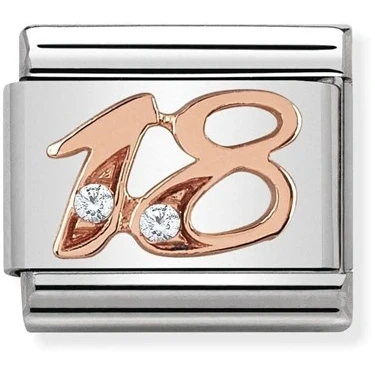 Image of Nomination Rose Gold Number 18 Charm