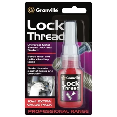 Image of Granville Lockthread &amp; Seal 10ml Medium Strength Thread Locking Compound Adhesive Bond Threads Resistant to Heat Vibration Chemicals Lockseal