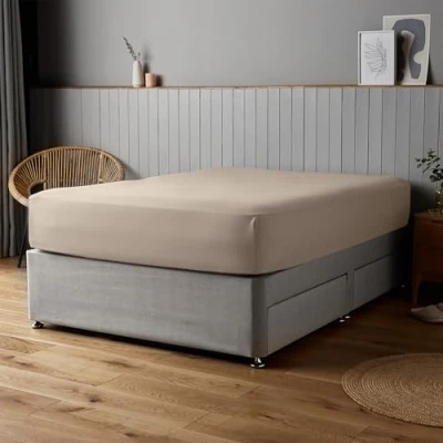 Image of Silentnight Supersoft Fitted Sheet, Natural, King