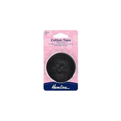 Image of Hemline Cotton Tape 5m x 20mm Black