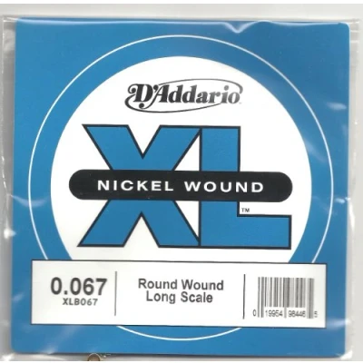 Image of D&#039;Addario XLB067 Nickel Wound Bass Guitar Single String, Long Scale, .067