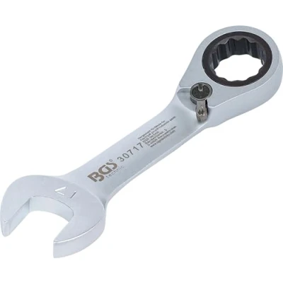 Image of BGS 30717 Ratchet Combination Wrench short reversible 17 mm