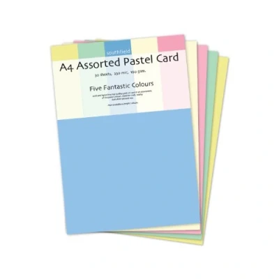 Image of Southfield Stationers Ltd A4 Card Pastel Assorted Colours (30 Sheets)