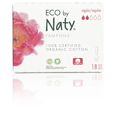 Image of Eco by Naty Tampons Normal, 18 tampons. Plant based, Vegan, 100% Organic Cotton