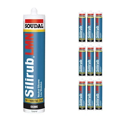 Image of Caramel Soudal Silicone Sealant Slirub LMN All Purpose External Low Modulus Neutral Cureal Cure