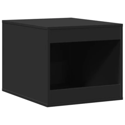 Image of vidaXL Cat Litter Box Enclosure House with Side Table Functionality Black Engineered Wood, 47 x 59 42 cm, Assembly Required