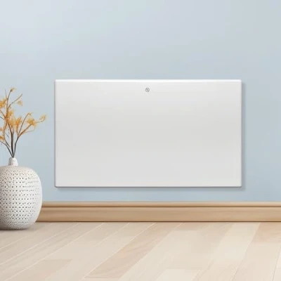 Image of Purus 1200W White Electric Radiator Heaters for Home, Bathroom Safe Heater Setback Timer Lot 20 &amp; Advanced Thermostat Control Wall Mounted or Floor Standing Low Energy Panel