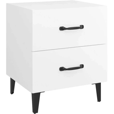 Image of vidaXL Bedside Cabinet White 40x35x47.5 cm