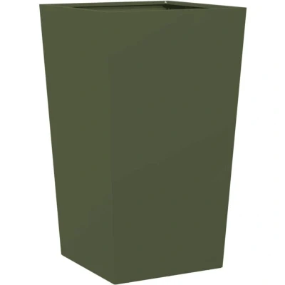 Image of vidaXL Garden Planter Olive Green 45x45x75 cm Steel
