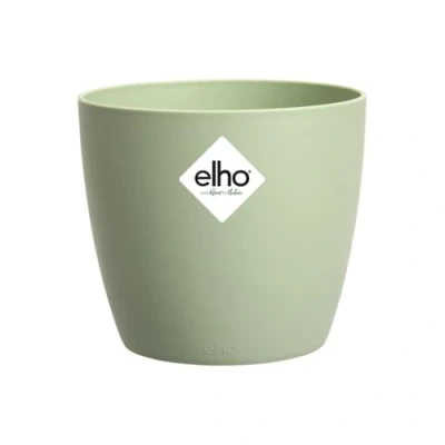 Image of elho Brussels Round 16 Flower Pot for Indoor 100% Recycled Plastic Ø 16.0 x H 14.7 cm Green/Sorbet Green