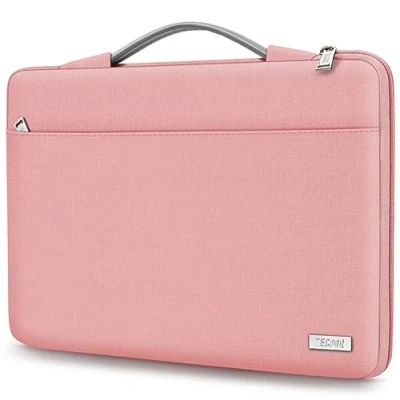 Image of TECOOL Protective Laptop Sleeve 14 Inch case for 14&quot; Lenovo Thinkpad IdeaPad HP Dell Acer Notebook, MacBook Air 15 M3 M2 A3114 A2941 2023 2024 Waterproof Computer Bag,Pink